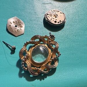 Gold and Silver pendant watch for parts or fixing